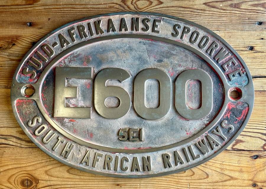 Original Brass South African Railways Cabside Number Plate