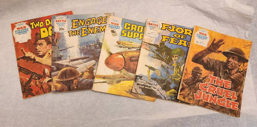 Vintage War Battle Picture Library Comics - Collection of 5 different comics-great bargain lot (5/2)