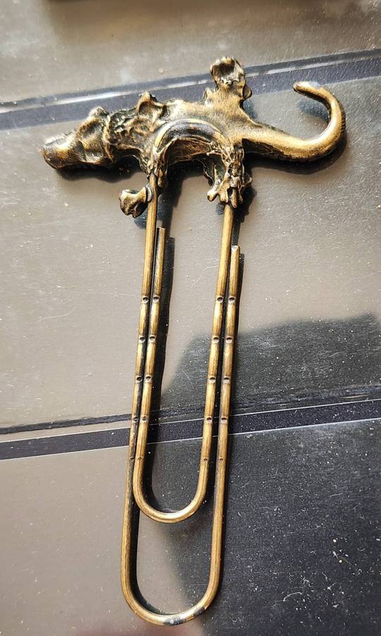 BOOK PAGE Marker-Copper/Brass featuring a "CROCODILE" new and splendid item BOOK PAGE Marker