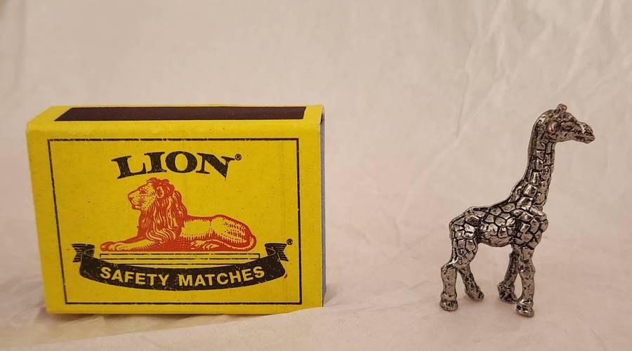 Printers TRAY decorative piece - Silver GIRAFFE- well detailed and a lovely item, must see!   WOW