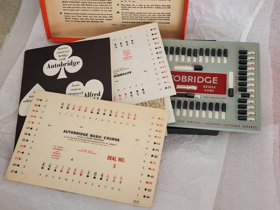 BRIDGE GAME-Vintage AUTO-BRIDGE game for Beginners, perfect, complete new in Box Solitaire selfteach