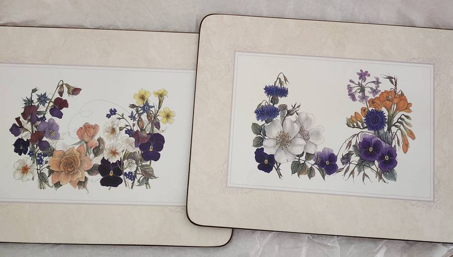 "THE VICTORIAN FLORALS" - Boxed set of 6 magnificent Flowers, PLACE MATS - gorgeous, new!!