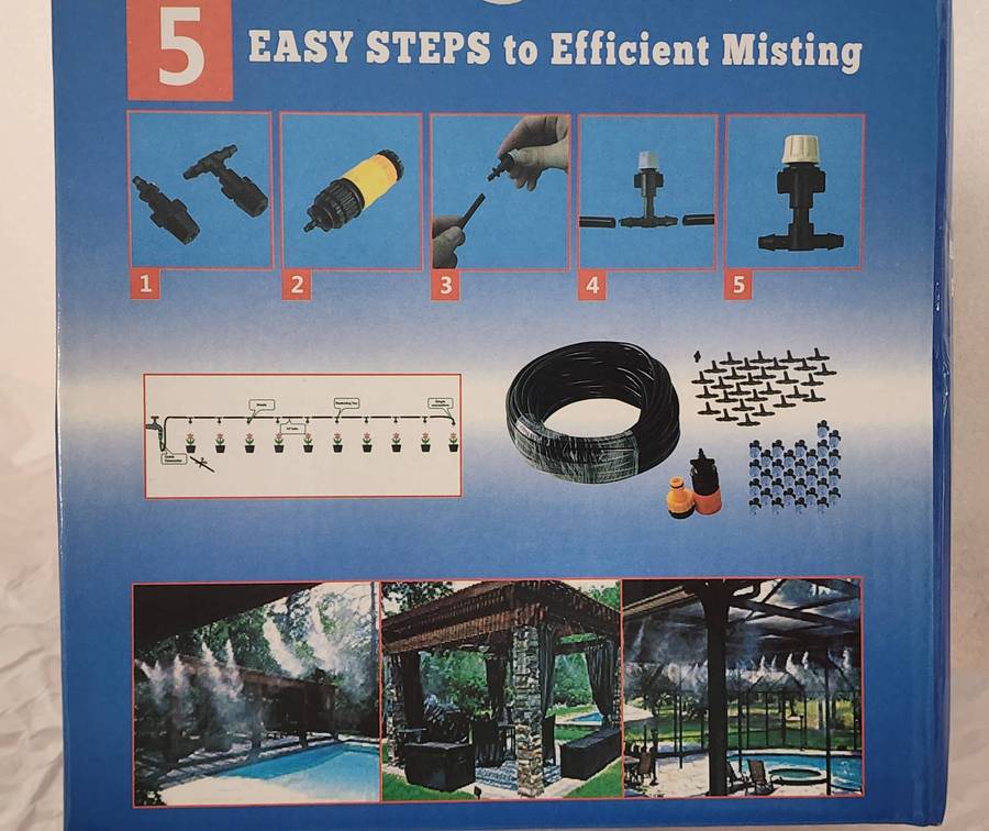 PATIO MIST COOLING KIT - brand new in box : Professional Patio Misting System - Fantastic!