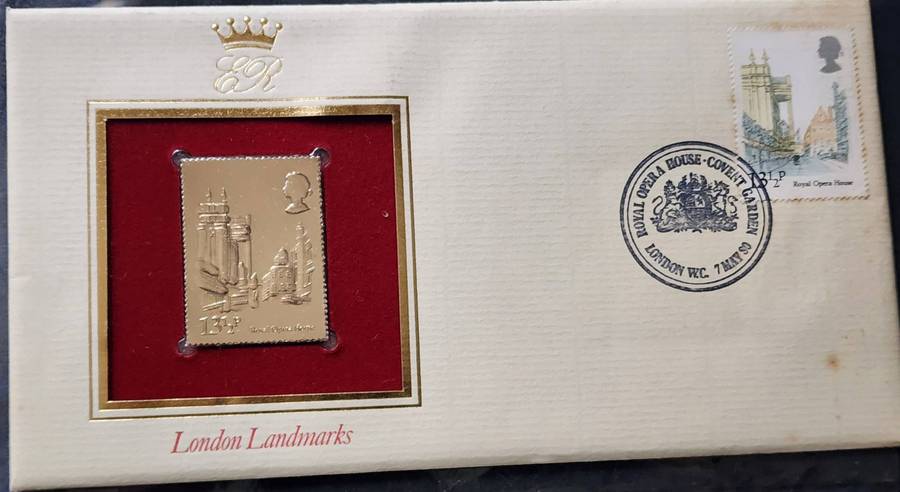 STAMPS - GB FDC's (5) London 1980 with 22 Ct GOLD stamps- amazing and wonderful bargain, scarce (5)