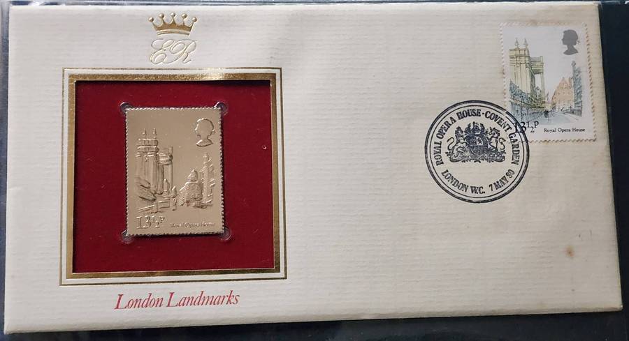 STAMPS - GB FDC's (5) London 1980 with 22 Ct GOLD stamps- amazing and wonderful bargain, scarce (5)