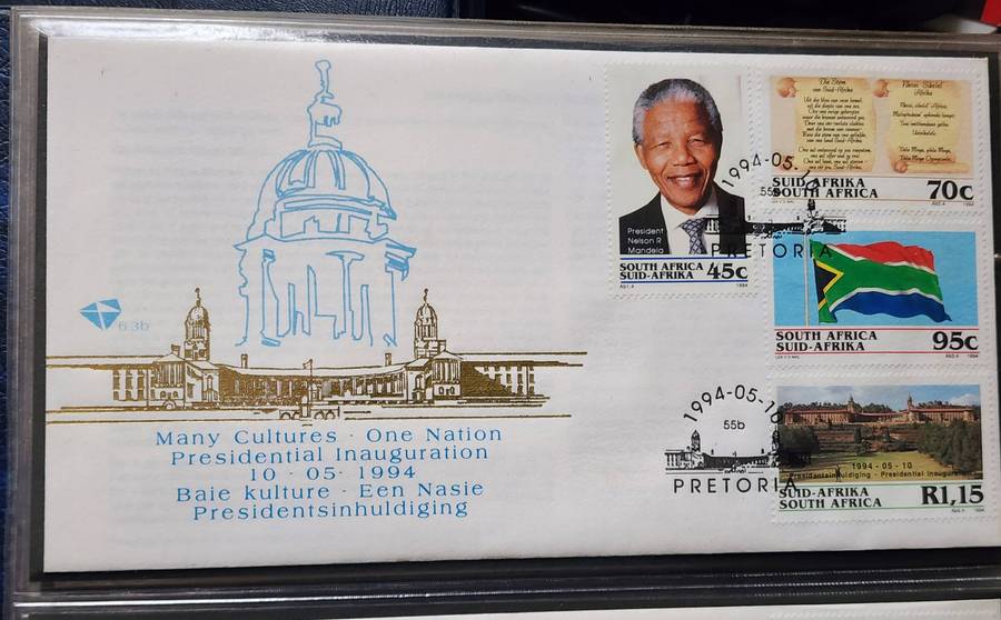South Africa -Nelson Mandela FDC, PLUS ultra scarce FDC with Mandela R5 Coin- SUPERB Items! WOW!