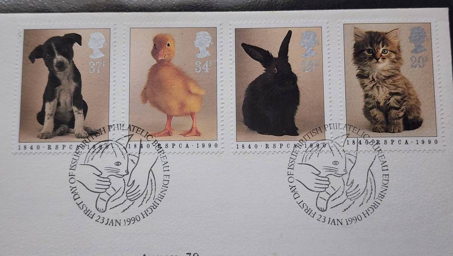 STAMPS - GB FDC's (2) RSPCA Animals & GB Anniversaries- 1989 /90 superb covers, lovely topics!