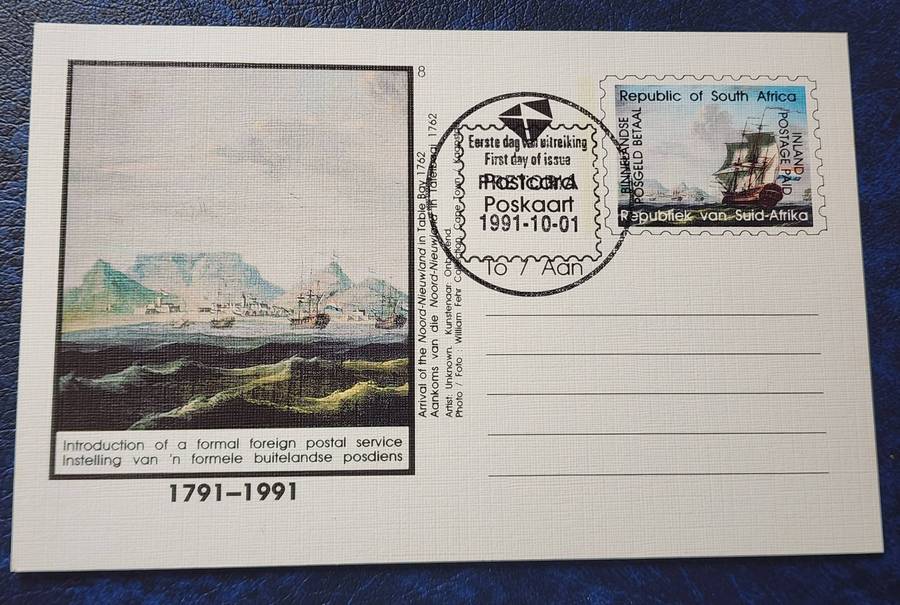 STAMPS - RSA 2 Older CTO POST CARDS- 1991 Natal Agriculture, Foreign Postal (Sailing Ships) WOW