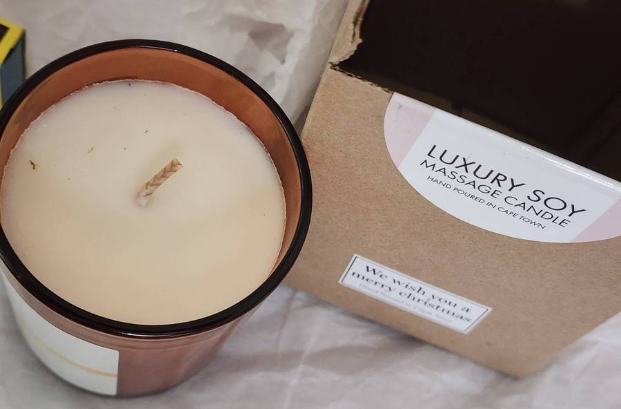 SH'ZEN Luxury SOY Massage CANDLE (Cape Town hand poured) for Christmas- NEW and amazing gift! WOW