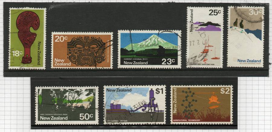 New Zealand 1970 Defin part set of 8 fine used except $2 mint no gum. SG 927-934. Cat £4,15 (2022)