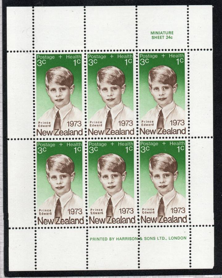 New Zealand 1973 Health Stamps set of 2 in sheets of 6 unmounted mint. SG MS 1033. Cat £16 (2012)