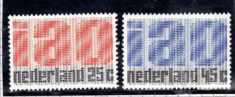 Netherlands 1969 50th Anniversary of I.L.O. set of 2 umm. SG 1067-8. Mi 912-3. CAT 2 EUROS (2013-14)