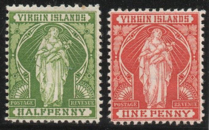 British Virgin Islands 1899 Definitive ½d & 1d fine mounted mint. SG 43-44. Cat £10 (2022)