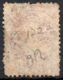 New Zealand 1864-71 6d brown watermark large star perf 12½ fine used. SG 122a. Cat £42 (2022)