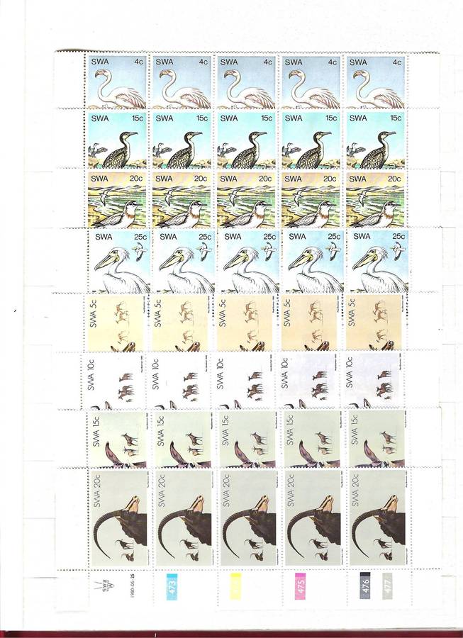 SOUTH WEST AFRICA  19pages, mint condition, commemorative edition control blocks