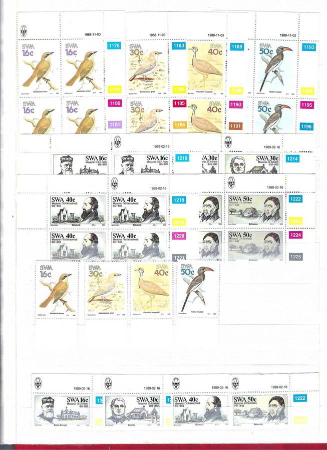 SOUTH WEST AFRICA  19pages, mint condition, commemorative edition control blocks