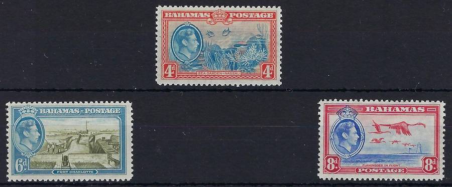 BAHAMAS 1938 coronation set 4d-8d, MM