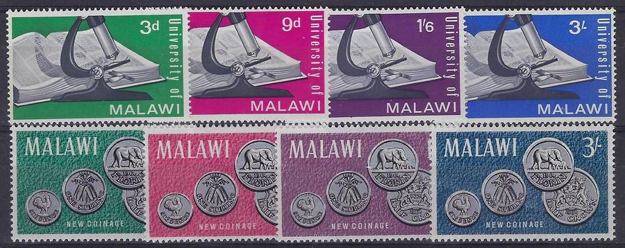 MALAWI  1965/6/7, MM and used,  6x full sets, 3d-6s, CAT R 200