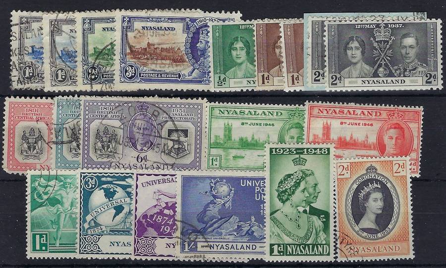 NYASSALAND 1935-53 1d-6d m and used SG 123-172 various multicolour CAT R 890