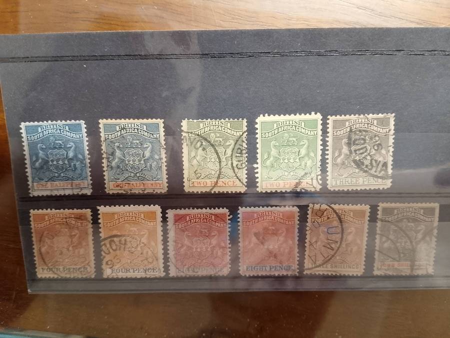 RHODESIA BSAC 1892 1/2d-8d used sacc 18,20,21,22,23,25,26 multicolour CAT GBP 145