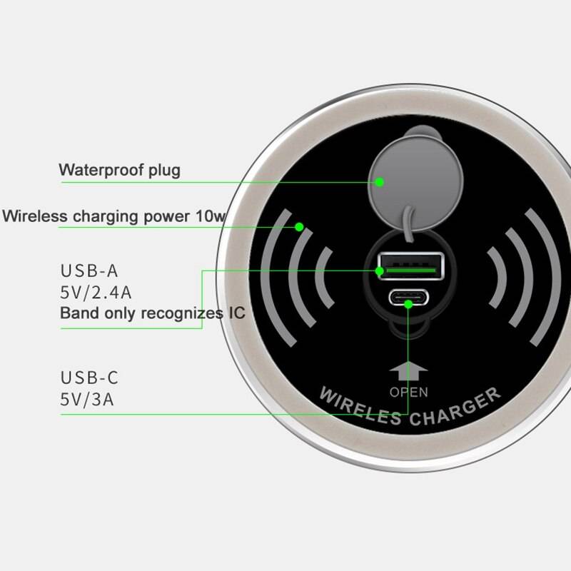 Embedded 10W Qi Desktop Fast Wireless Charger with USB Ports