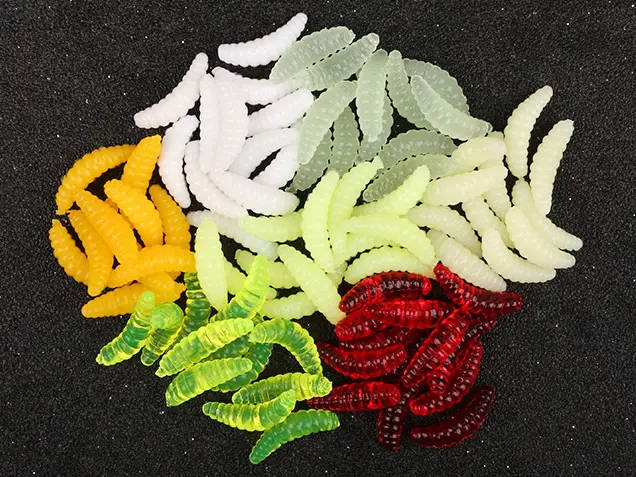 50pcs Fishing Tackle Bionic artificial Soft Worms  Lure For Freshwater And Seawater