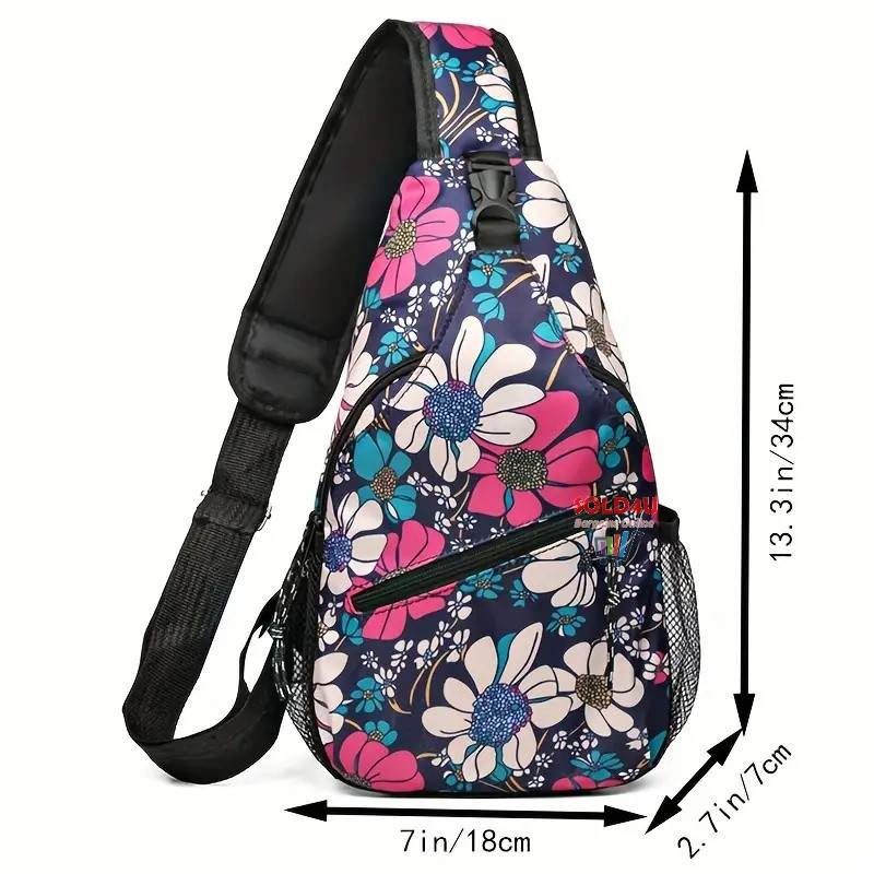 Heavy duty Chest Bag Single Shoulder Crossbody Bag (Sunflower) Nylon Lightweight Sling Bag