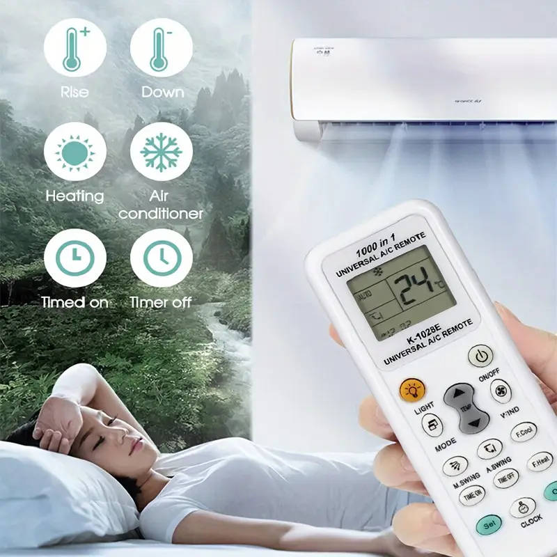 Universal Aircon Remote Control - Compatible With Multiple Brands And Models - 1000 in 1