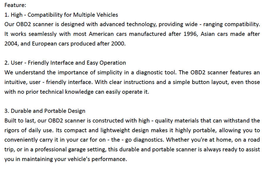 OBD II Color Car Fault Detector Code Reader OBD2 Scanner Diagnostic Tool Car V119