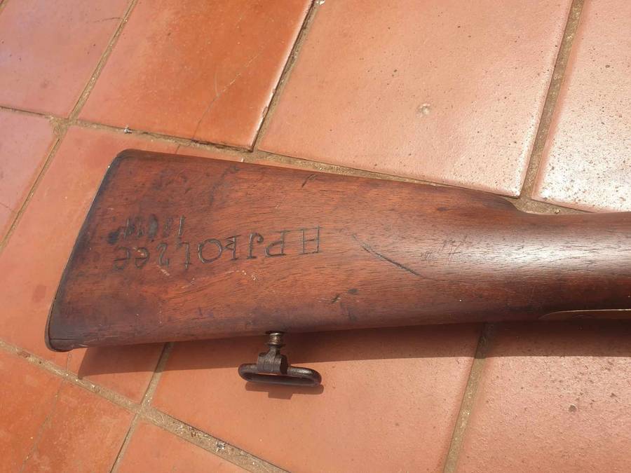 1875 ZULU WAR BLACK POWDER WESTLEY RICHARDS MONKEY TAIL   IN 450, PERSONALIZED TO HPJ KOTZEE 1877