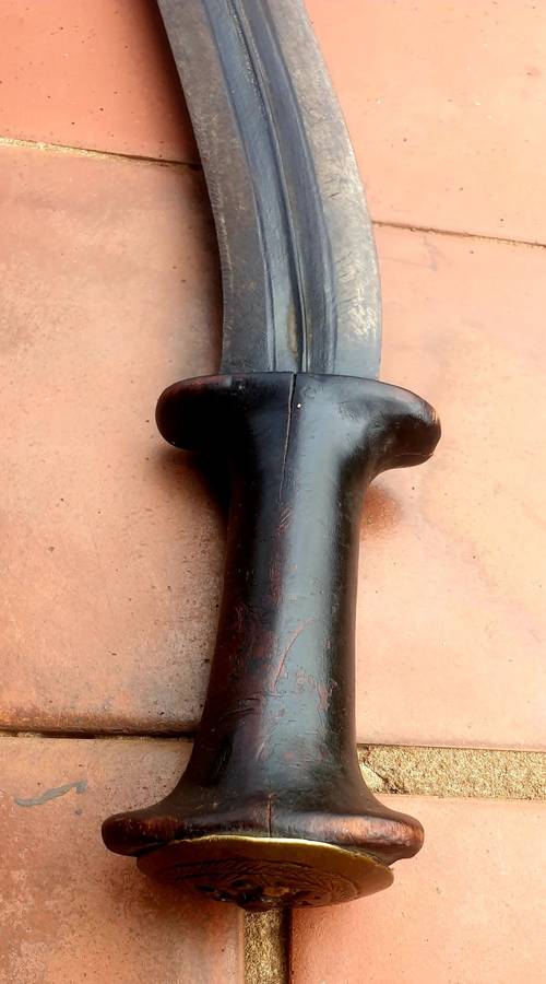 ANTIQUE DOUBLE CURVE HAND FORGED SWORD, DOUBLE EDGED, VERY SHARP