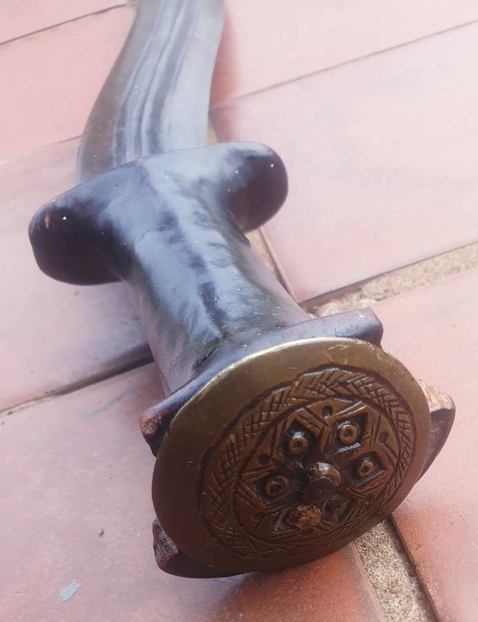 ANTIQUE DOUBLE CURVE HAND FORGED SWORD, DOUBLE EDGED, VERY SHARP