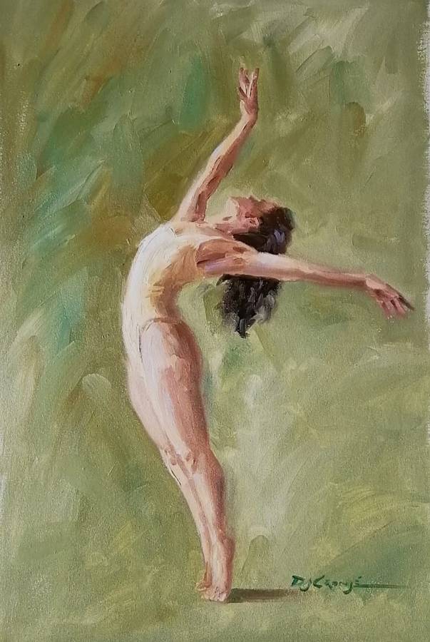 Dancer, Oil painting by Danie Cronjé on canvas roll, unframed
