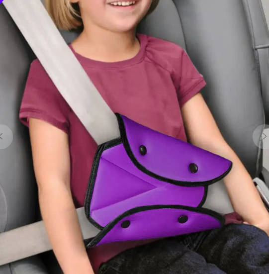 Car Seatbelt Safety Cover Triangle Positioner Seatbelt Adjuster-Purple