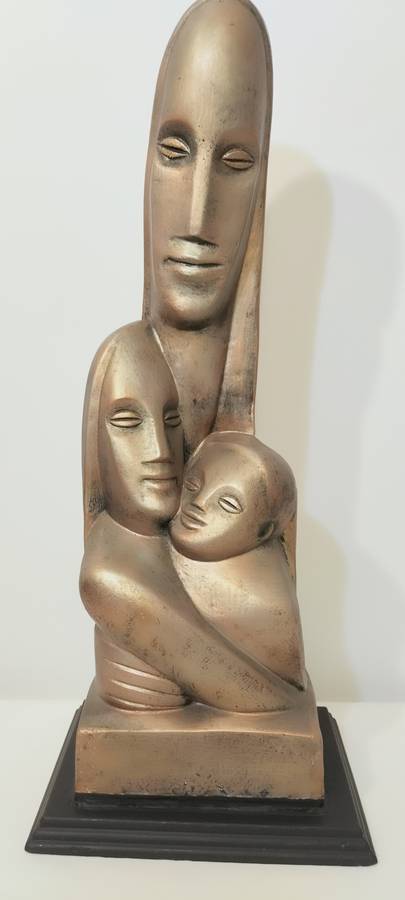 Absolutely Magnificent Art Deco Rima Padova Cast Plaster Mother and Children Circa 1950