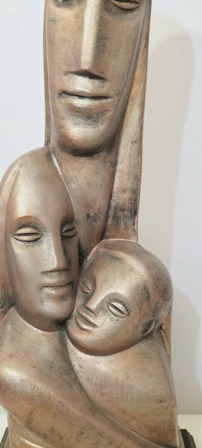 Absolutely Magnificent Art Deco Rima Padova Cast Plaster Mother and Children Circa 1950