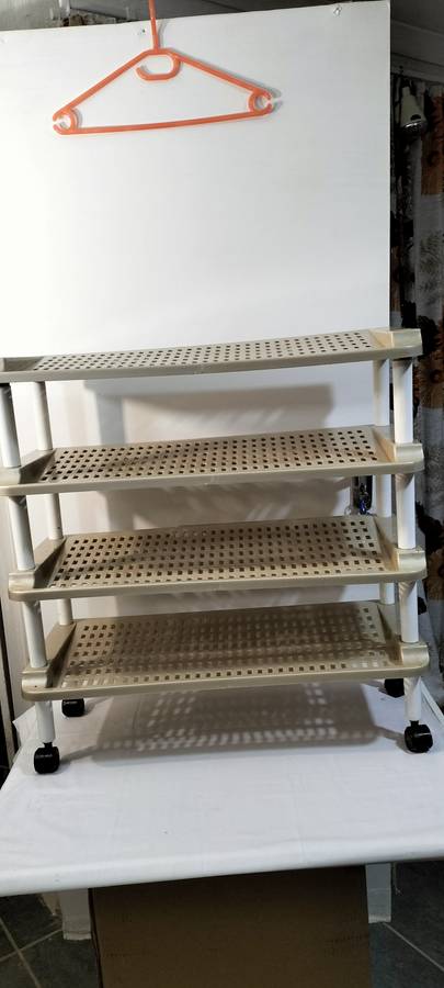 4 Tier Plastic Storage Unit on Wheels
