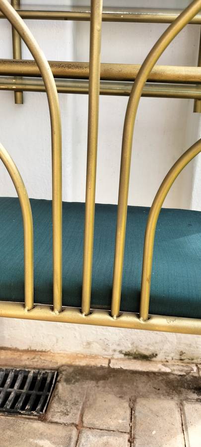 Magnificent Metal And Glass 2 Tier Girl's Dresser With Swivel Mirror And Chair