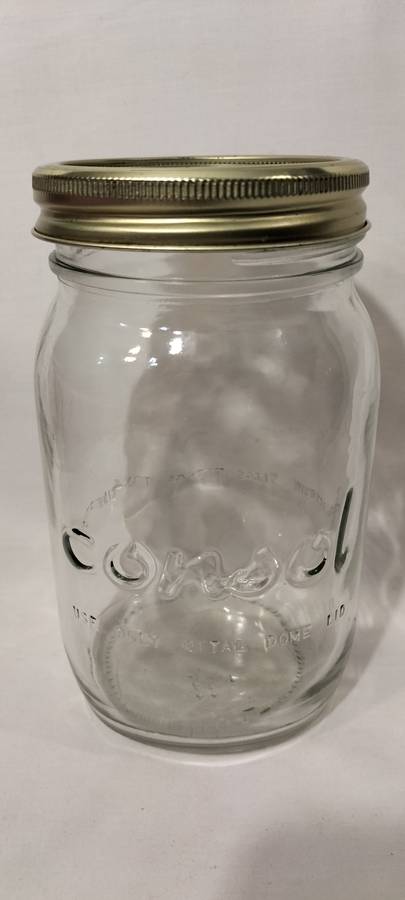 Quality Consol Glass Preserve Jar with Glass dome and Metal Ring 1000ml 1Liter. (type2)