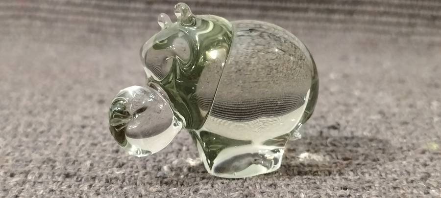 A Beautiful Intact Ngwenya Glass Hippopotamus