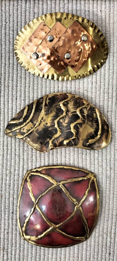 A Magnificent Set of Three Copper/Brass Belt Buckles
