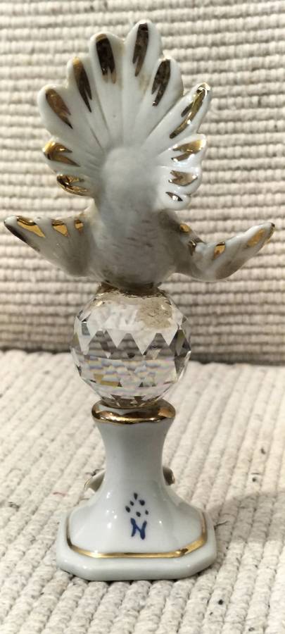 A Magnificent Genuine Swarovski Crystal with Gilded Capodimonte Porcelain Dove