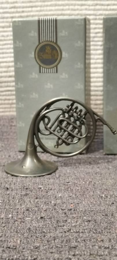 Magnificent Genuine WMF German Pewter French Horn in Original Box