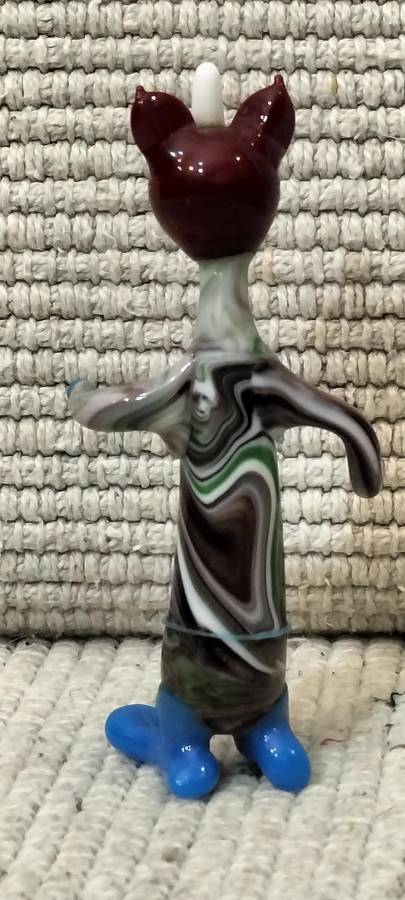 Magnificent Rare Vintage Multi Colour Circa 1950 Murano Glass Cat in Excellent Condition