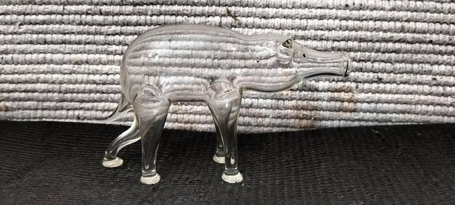 Extremely Rare and Delicate Bolls Hand Blown Elephant Brandy Holder/Decanter