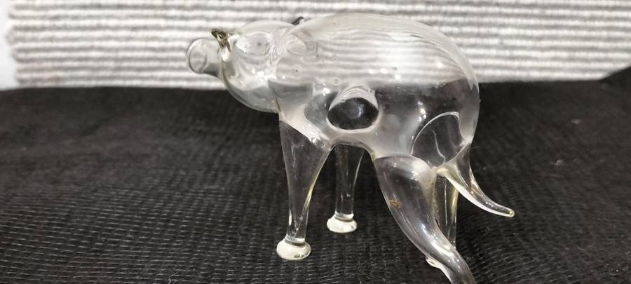 Extremely Rare and Delicate Bolls Hand Blown Elephant Brandy Holder/Decanter