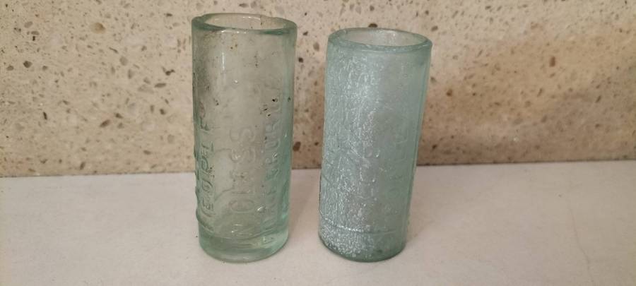 Very Rare Pair of Dr Williams Pink Pills for Pale People Circa 1930 Glass Vials