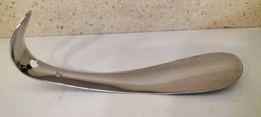 A Magnificent Vintage Solid Stainless Steel Shoe Horn