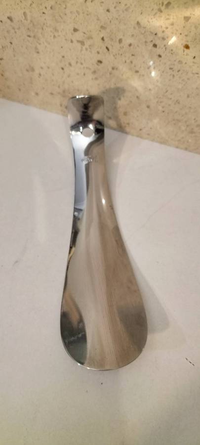 A Magnificent Vintage Solid Stainless Steel Shoe Horn