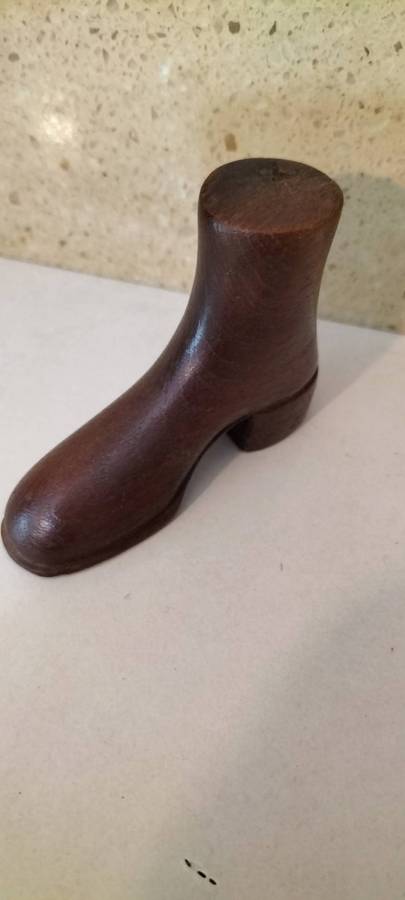 A Unique Small Woodcarving Of a Shoe